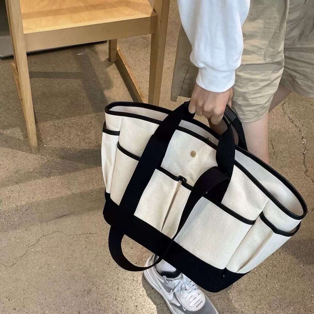 Korean Style Mommy Large Capacity Tote Mother and Baby Outing Casual Versatile Lightweight Multi-Compartment Multi-Functional Canvas Bag