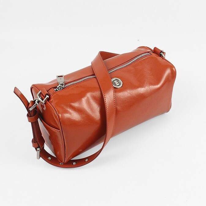 Korean Minseok Lim Minitmute Caviar Pattern Genuine Leather Pillow Handheld Boston Crossbody Shoulder Bag