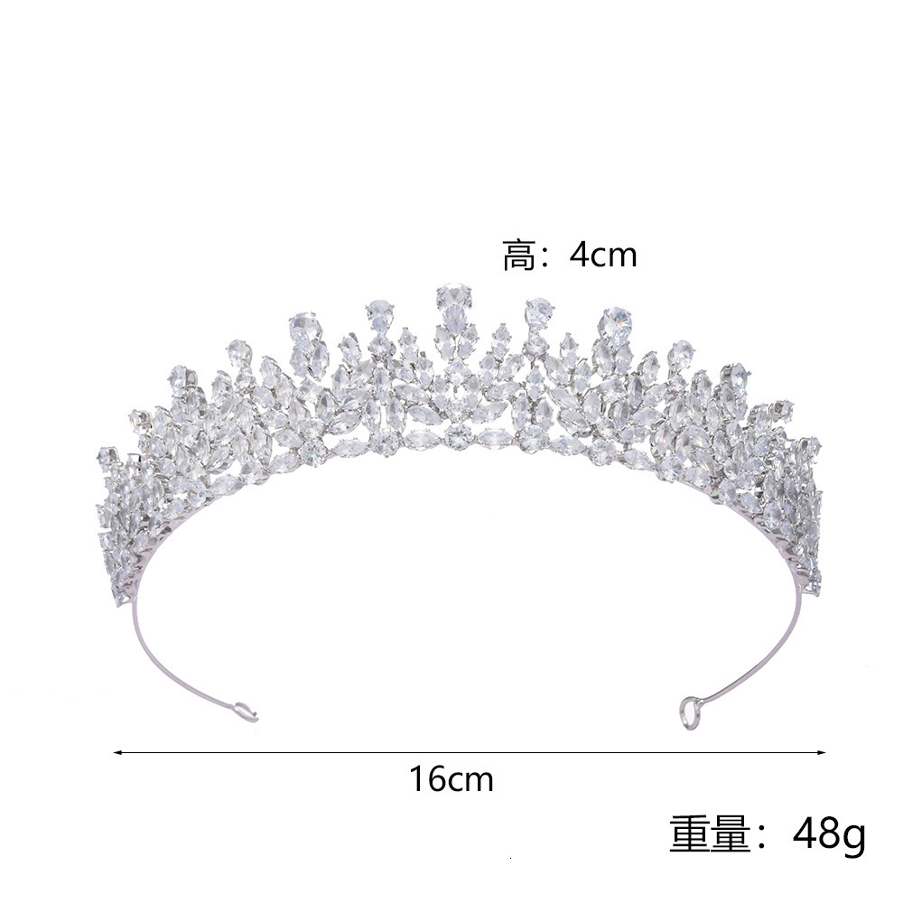 HADIYANA Gorgeous Crystal Crown Tiara Shining Cubic Zirconia Gold Silver Color Crowns For Wedding Bride Hair Ornament BC6526 241202