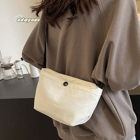 Canvas Women Summer 2024 New Niche Fashion Simple Shoulder Crossbody High-end Dumpling Bag for Ladies ddmynov