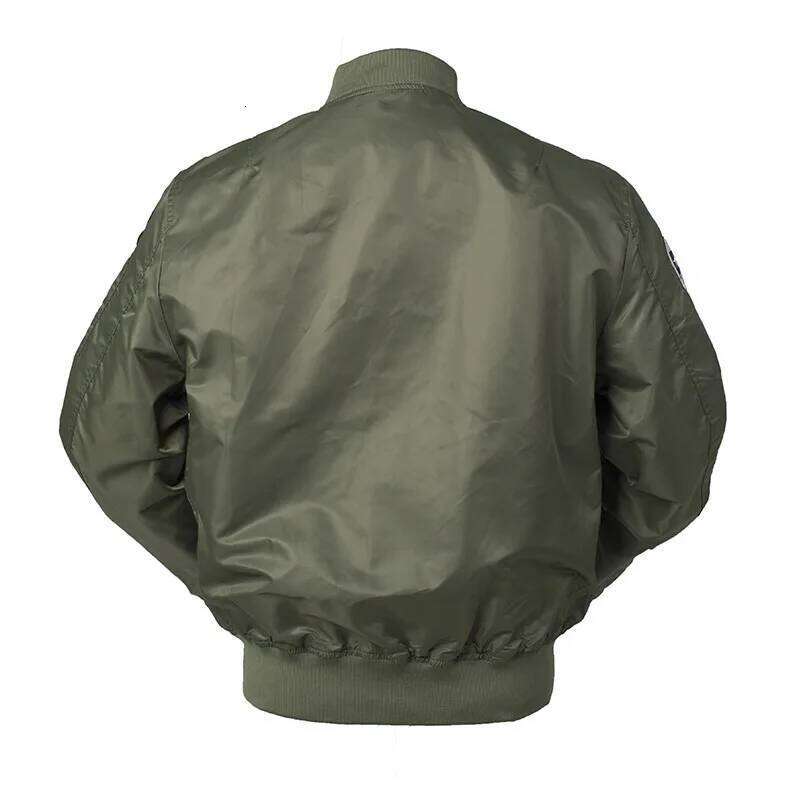 High Quality Military Fashion Casual Boy Youth Lightweight Top Gun Patch Embriodey Streetwear Ma1 Satin Flight Bomber Jacket Men