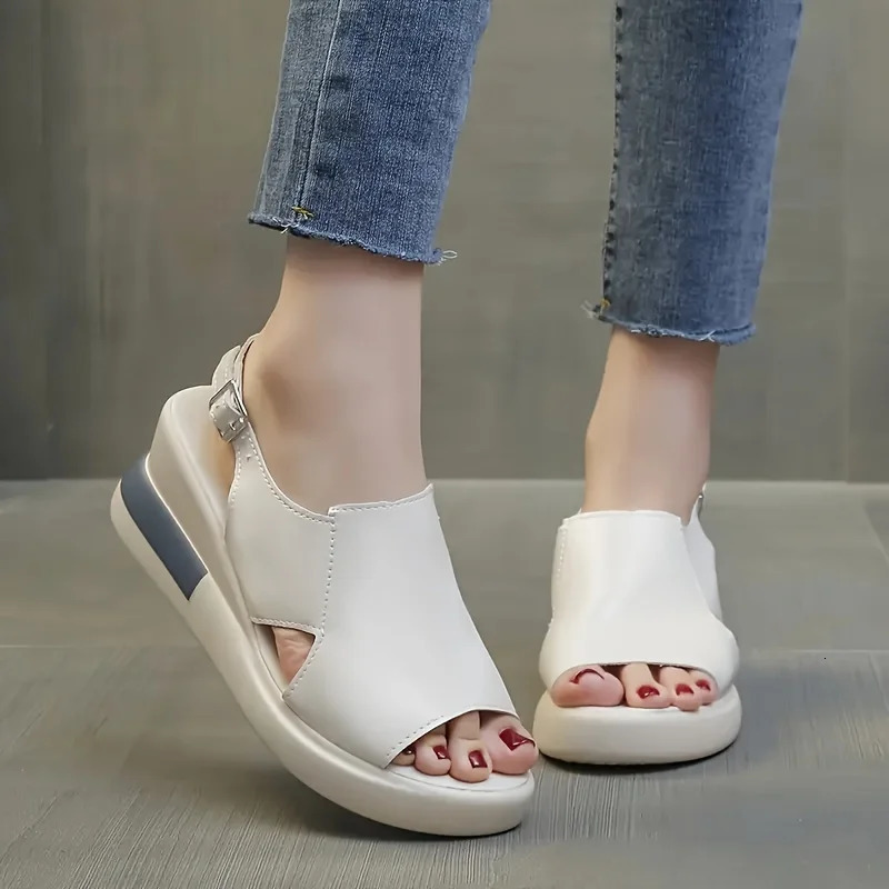 2025 Comfortable Platform Wedge Sandals Suitable for Womens Open Toe All Season Casual Shoes Suitable for Daily Wear 250604