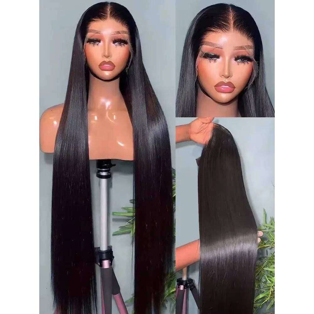 250% Density 13x4 13x6 Frontal 30 36 Inch Brazilian Straight Hd Lace Front Human Hair Wig Prepluck