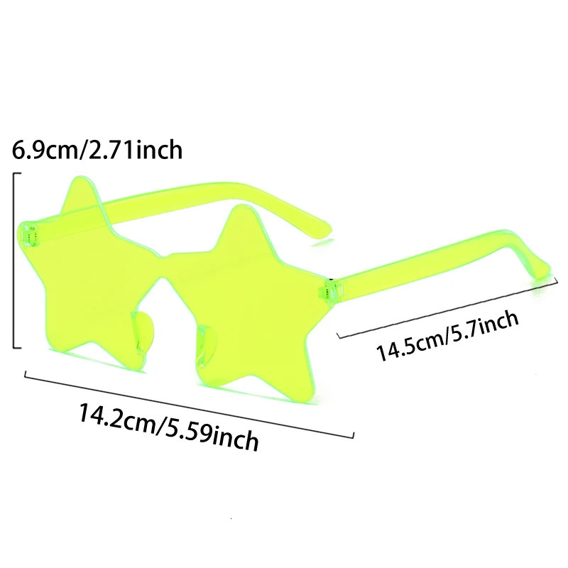 16/20 Pcs Per Set Rimless Star Shaped Sunglasses Fashion Cute Gradient Beach Holiday Shades Women Trendy Rave Sun Glasses 250530