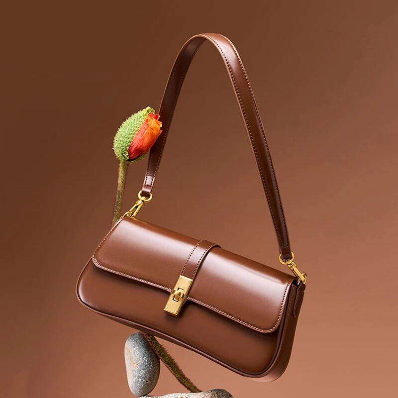 Designer Women Baguette High Quality Genuine Leather Shoulder Bag Fashion Cowhide Women's Crossbody Bags 2517