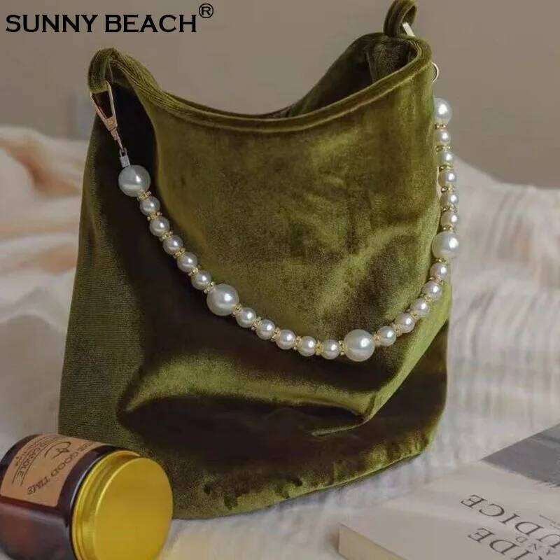 Fashion Veet Bags Totes Shoulder Bag Women Party Casual Stylish Handbag Pearls Crossbody