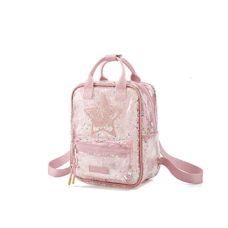 Z New Children's Sequin Jelly Girls Transparent School Bag Kindergarten Student Waterproof Small Backpack