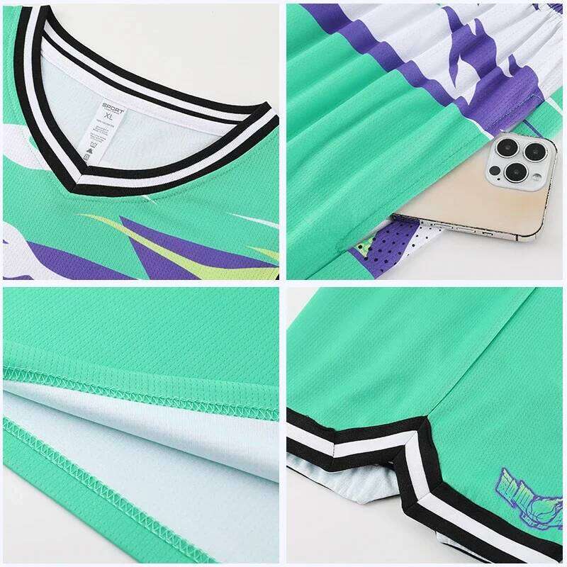 Custom Jersey Mesh Breathable Wear Training Uniform Design Green Color Basketball T Shirt For Men Gj-A1016