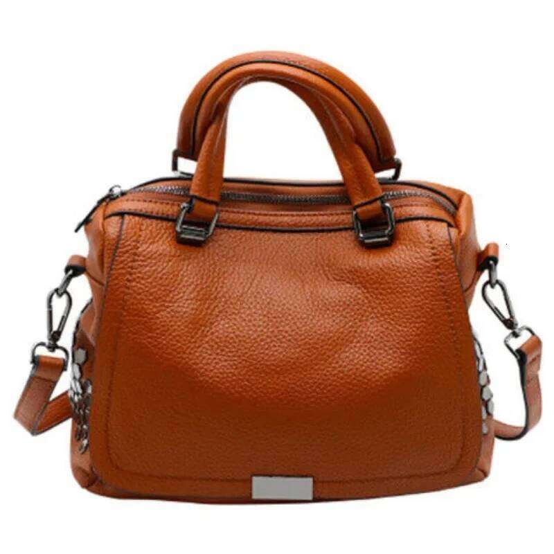 Cowhide Woman Soft Narural Retro Handbag Genuine Leather Cowhide Women's Shoulder Cross Bag