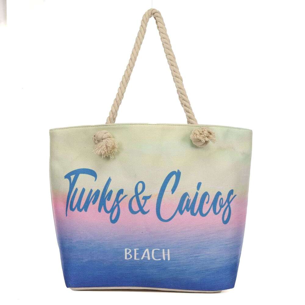 Large Capacity Canvas Gradient Tote Simple Commuter Versatile New Letter Print Shoulder Bag For Women
