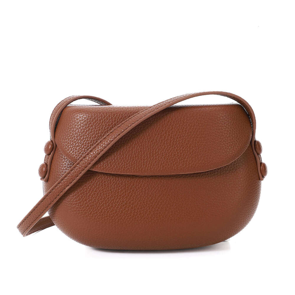 New Versatile Lychee Texture Niche Saddle Trendy Simple Crossbody Women's Shoulder Phone Bag