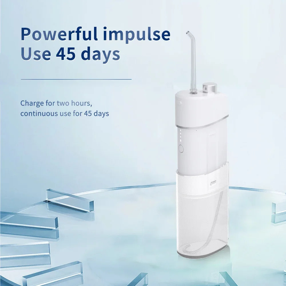Mini Portable Oral Irrigator Travel Water Flosser On the Go Dental Flusher Water Pick 4 Nozzles Rechargeable Teeth Gum Cleaner 250605