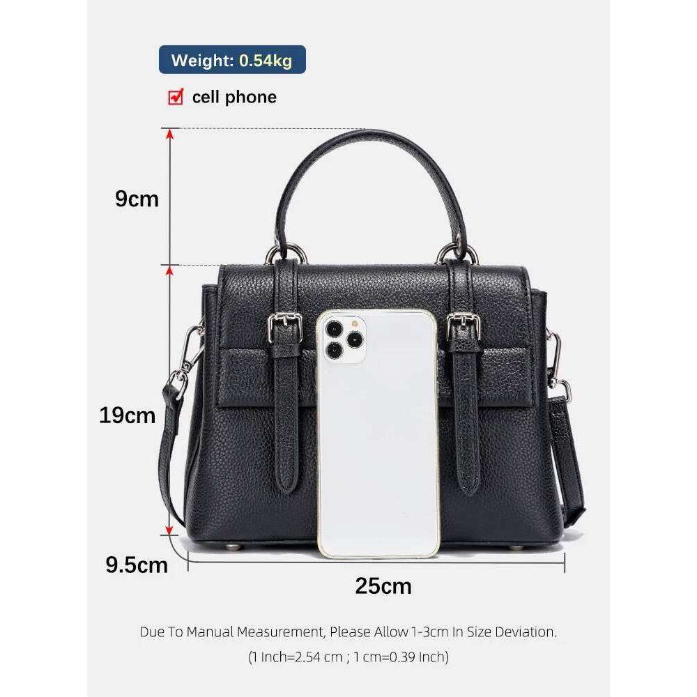 Zency Genuine Leather Vintage Handbag Versatile Women Bag Shoulder Crossbody Classic Small Square Bags Satchel 2025 New