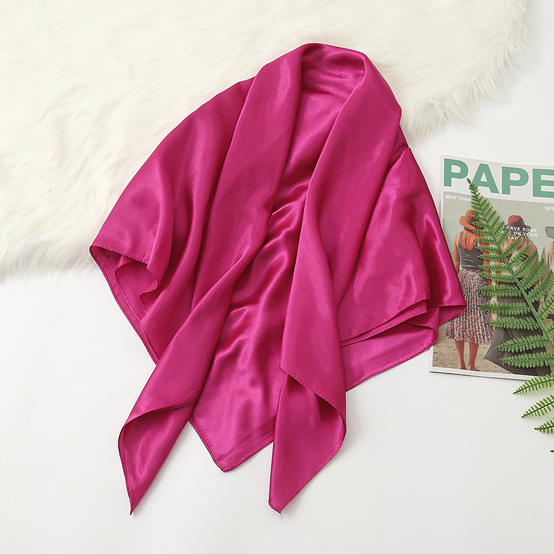 K975 Cross-border new color satin headscarf ladies silk scarf 90*90 satin large square scarf spot wholesale