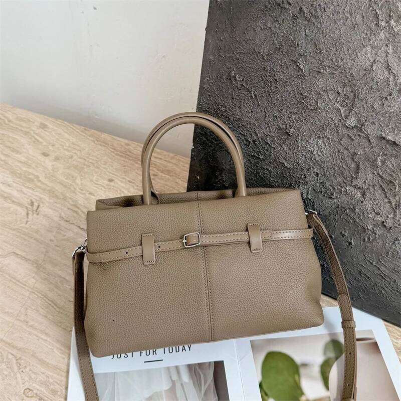 2025 New Cow Tote Bag Ladies Real Cowhide Shoulder Or Crossbody Bags Fashionable Women Genuine Leather Handbag