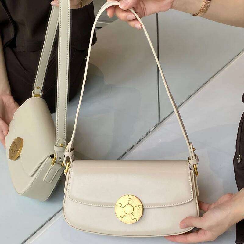 2024 New Arrive Woman Shoulder Cowhide Small Square Retro Style Stick Genuine Leather Women's Bag