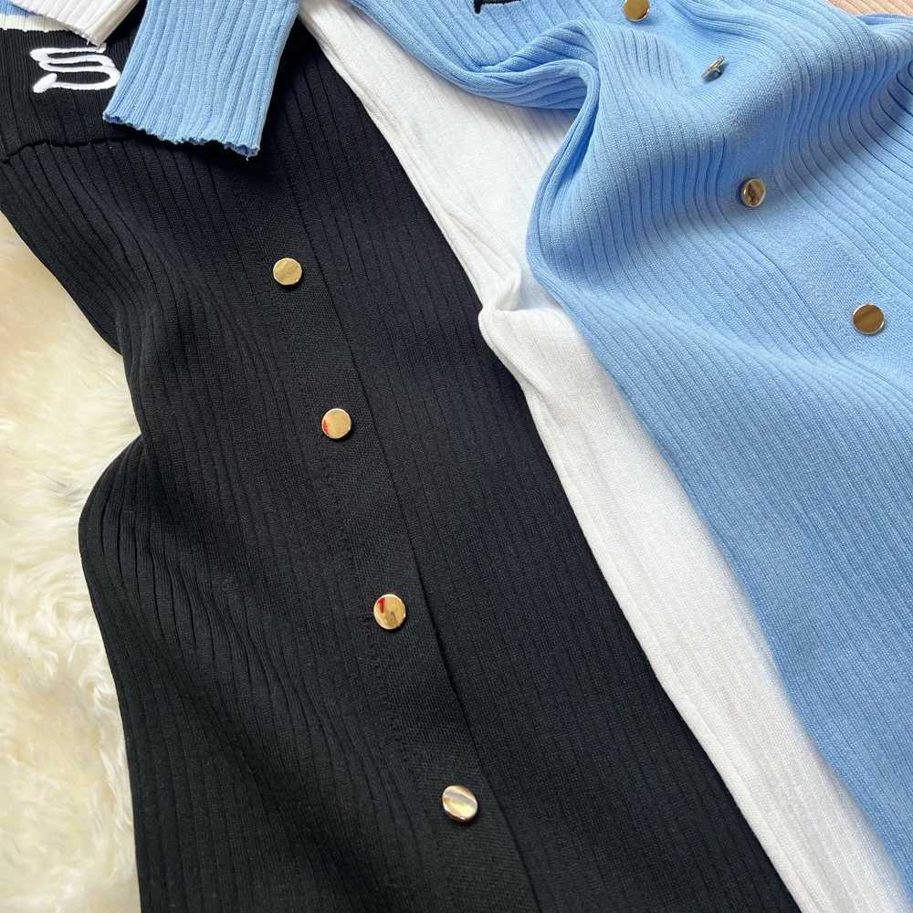 YuooMuoo 2025 New Summer Women Knitted Long Dress Elegant Embroidery Slim Elastic Bodycon Sweater Dress Office Lady Vestidos XJ250610