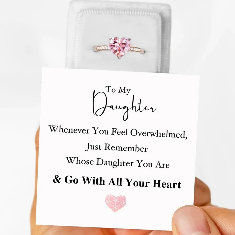 Trumium 925 Sterling Silver Solitaire Women Heart Engagement Rings Pink Cubic Zirconia Proposal Rings For Girlfriend Gift 250610