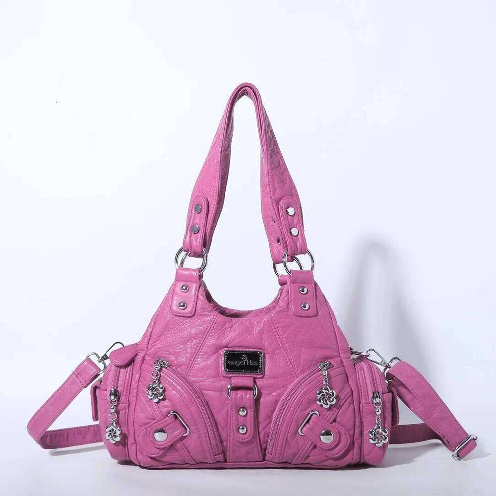 Angelkiss Women Handbags Rose Soft Tote Small Top-Handle Purse Fashion Satchel Multi-Pockets Shoulder Bag Hobos Phone Pack