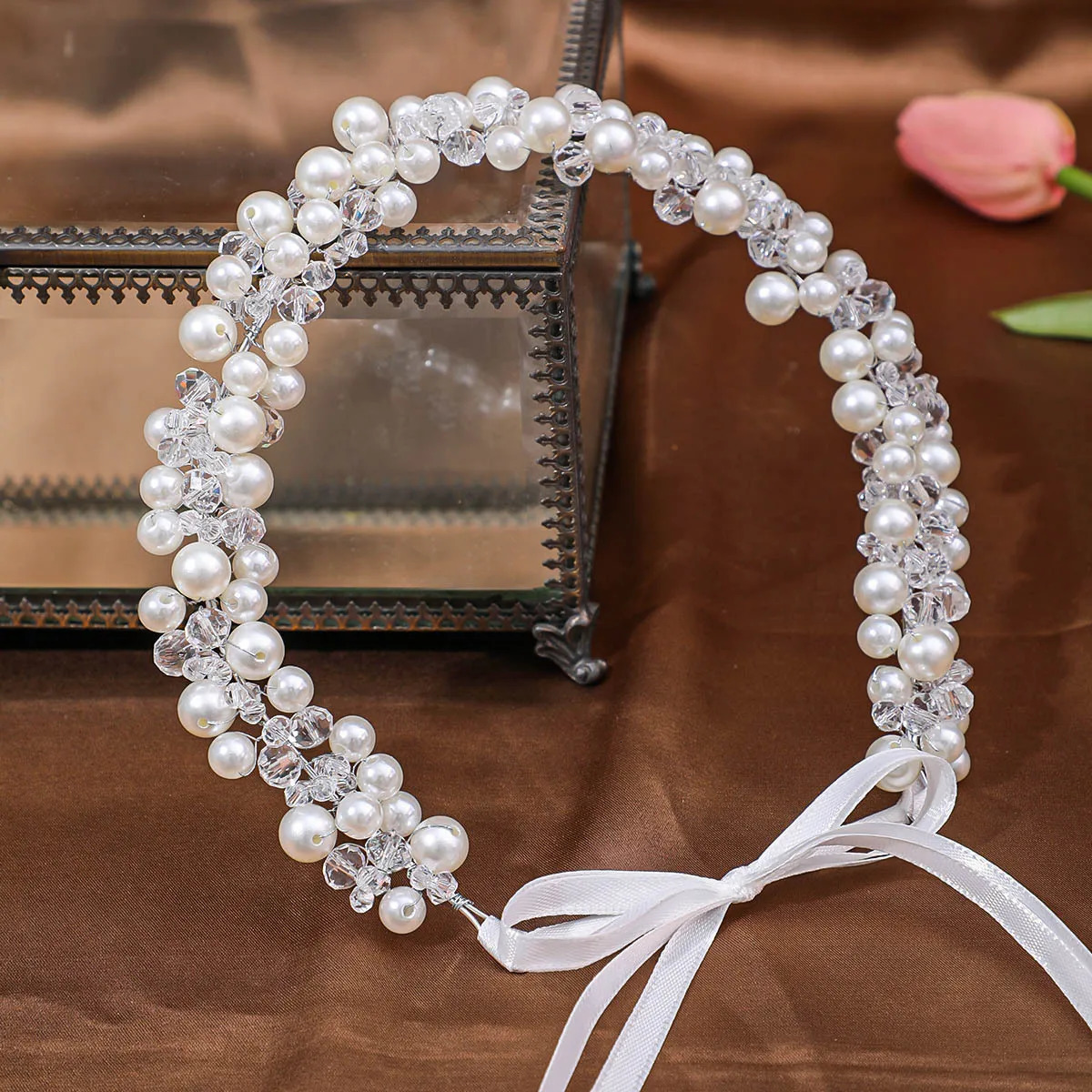 Bridal Wedding Headbands Full Pearl and Rhinestones Tiaras Hairbands For Women Bride Bridal Wedding Hair Accessories Jewelry 250610