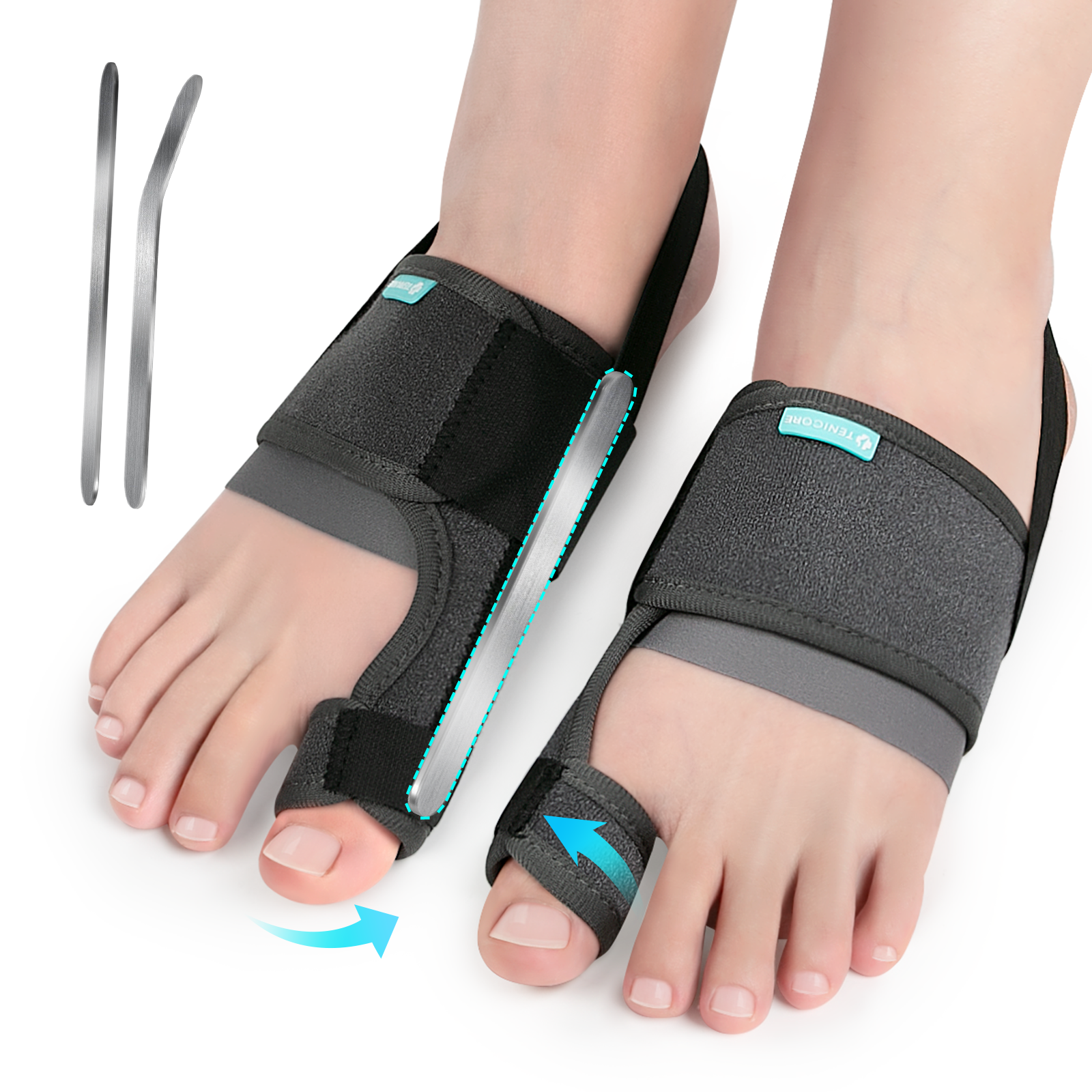 Bunion Corrector for Women & Men, Orthopedic Bunion Splint for Hallux Valgus Pain Relief, Big Toe Separator Hammer Toe Straightener/ 2 Pack