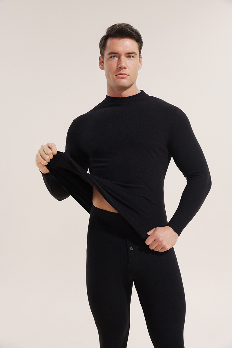 Men's thermostatic thermal underwear round neck, long sleeve design, high elasticity and fit the body autumn and winter comfortable underwear sui