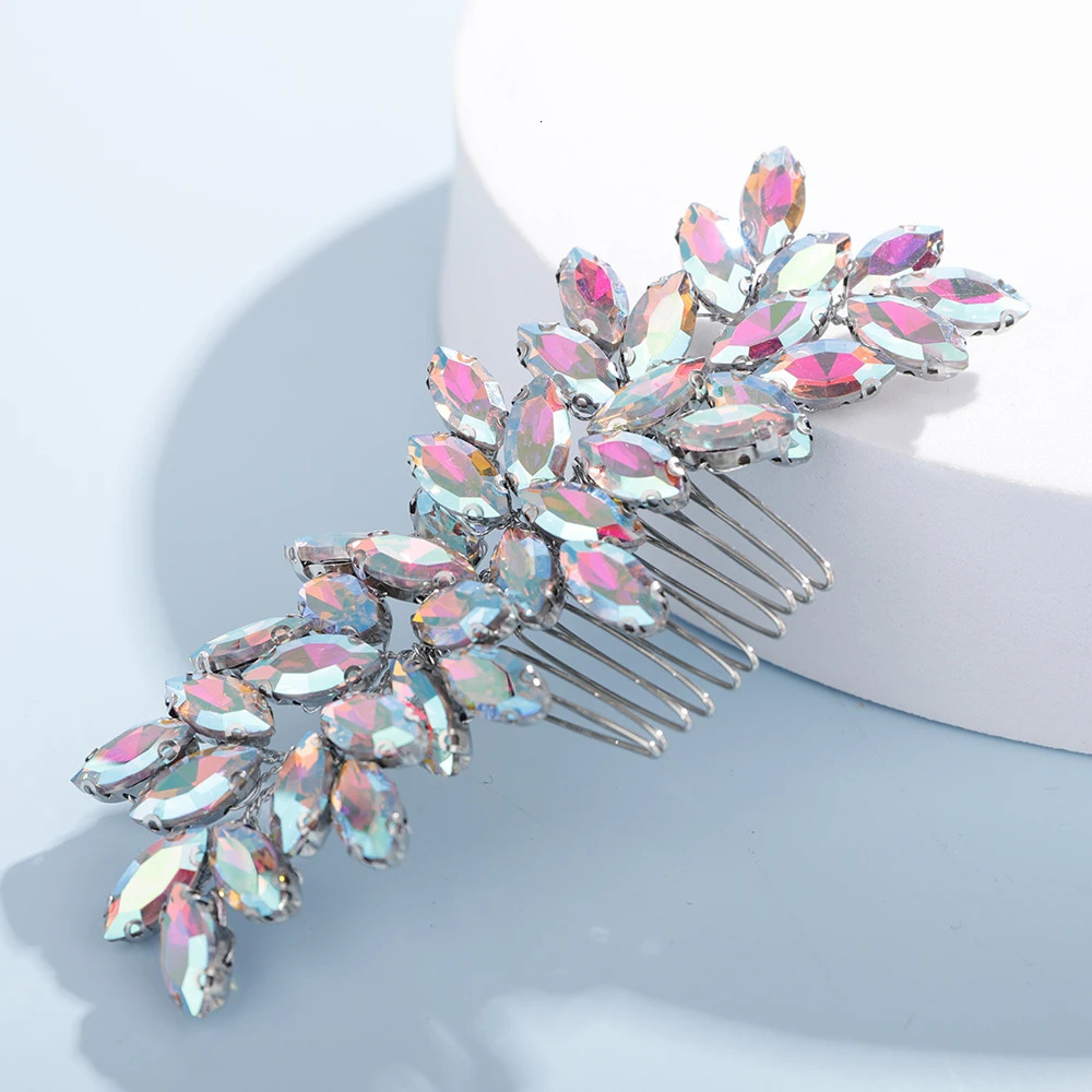 Fashion Rhinestone Hair Comb for Bridal Headpiece 9 Color Wedding Hair Accessorie Handmade Tiara Headdress Party Headwear 250610