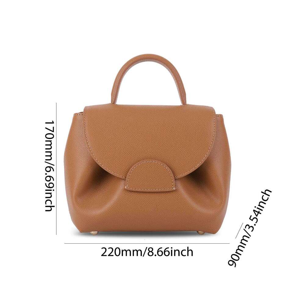 2023 French Cowhide Small Satchel Retro Trend Mini Crossbody Women Classic Solid Flap Top-Handle Bag Designer Handbag