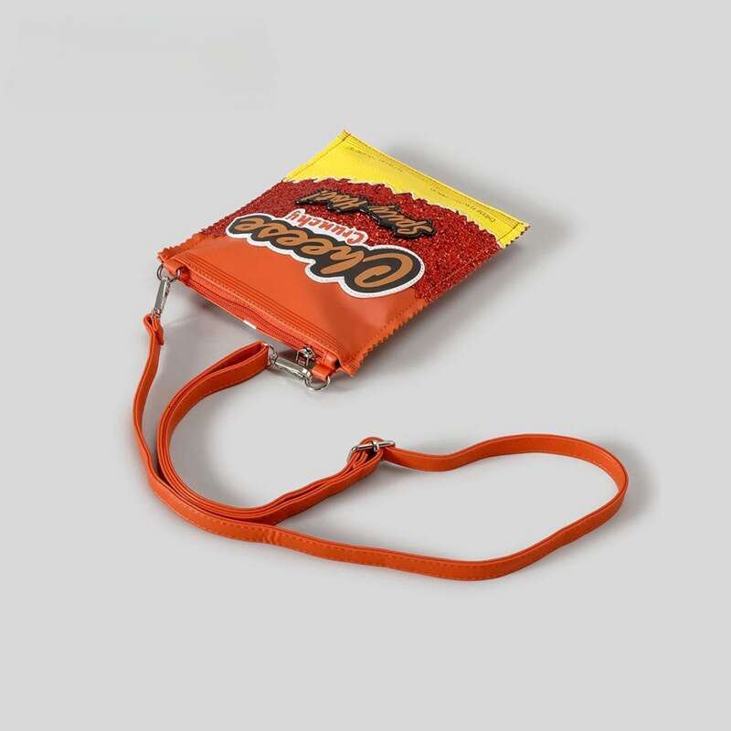 2025 New Niche Personality Creative Funny Cheese Shoulder Crossbody Orange Small Square for Women Unique and Strange Bag