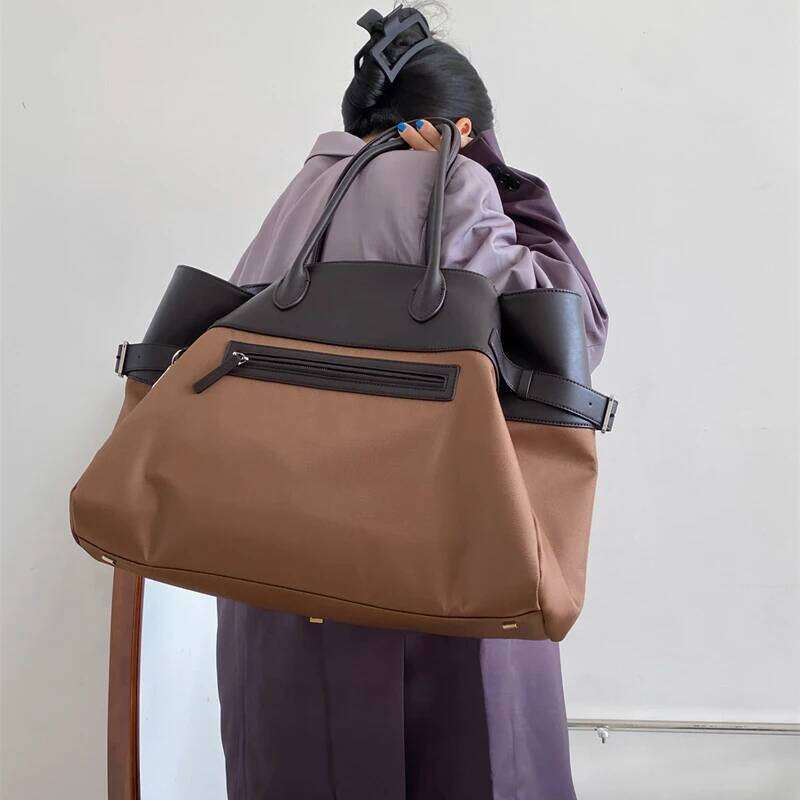 Genuine Leather Tote Bags For Women Designer Handbags Purses 2024 New In Canvas With Inner Pocket Large Capacity Shoulder