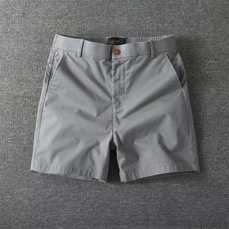 Summer New Men's Casual Slim Fit Straight Cargo With Slight Stretch, Cotton Four-Quarter Pants, Beach Shorts B5