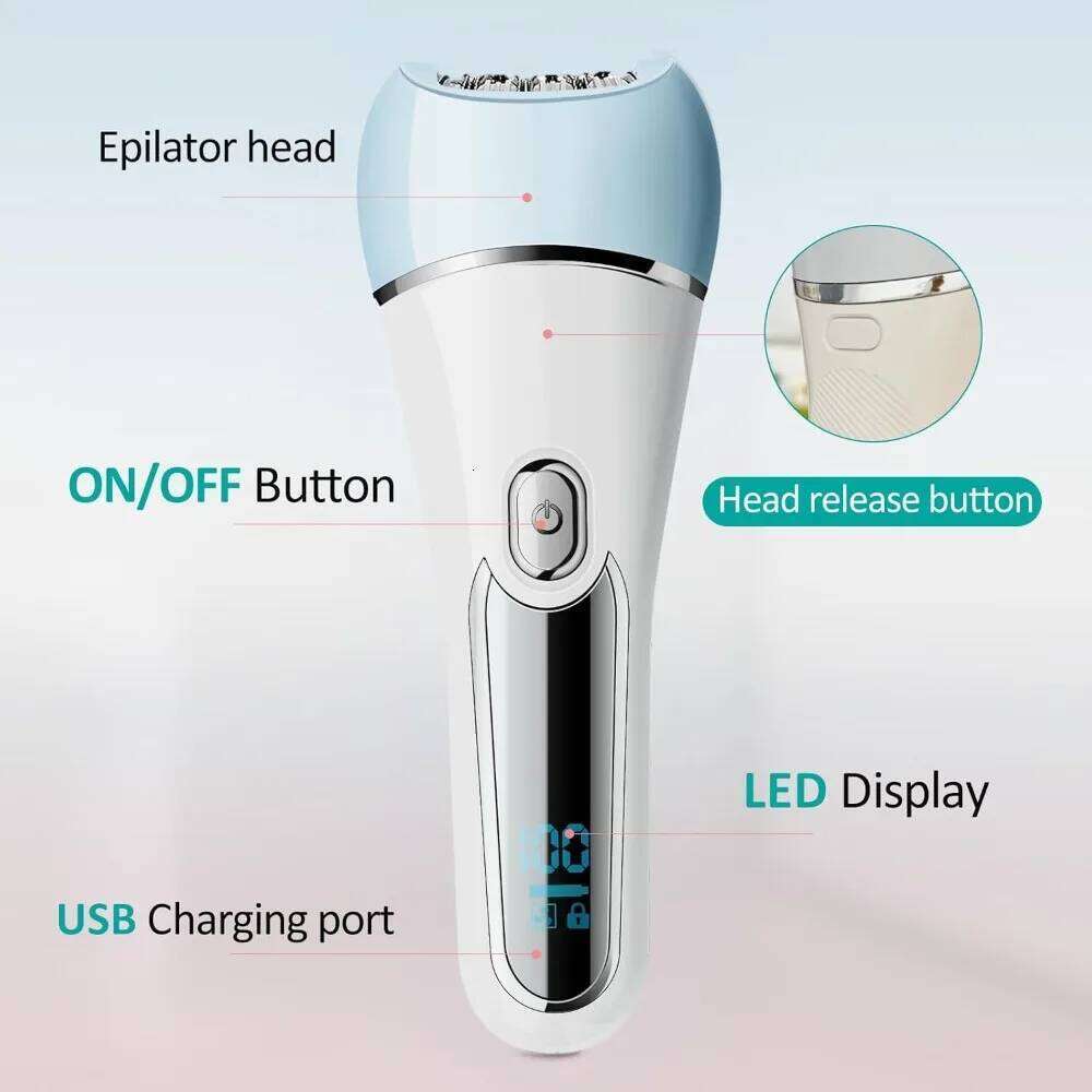 Epilator for Women, 6 in 1 Hair Removal Epilator, Shaver, Razor, Facial Brush, Face Massage and Body Exfoliator
