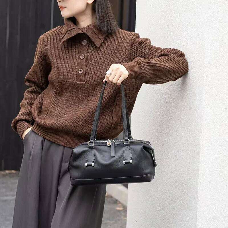 High Quality Shoulder Armpit Tote Genuine Leather Women's Bag, New Trendy And Versatile Handbag 2025/06/10 2025/06/10