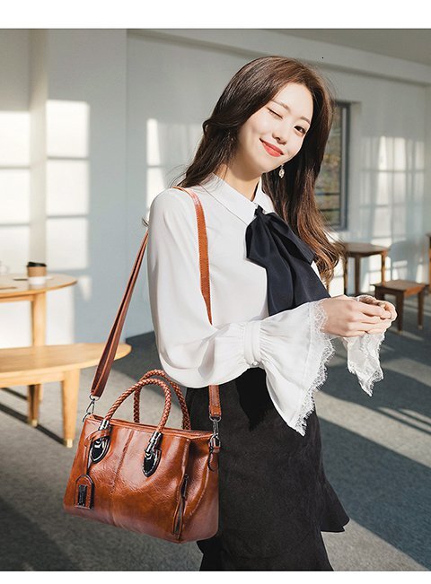 Free Shipping New Designer Bag For 2025 And Retro Women's Bag Trendy Foreign Oil Wax Leather Luxury Wallet Cross-border Handbag Shoulder One Piec