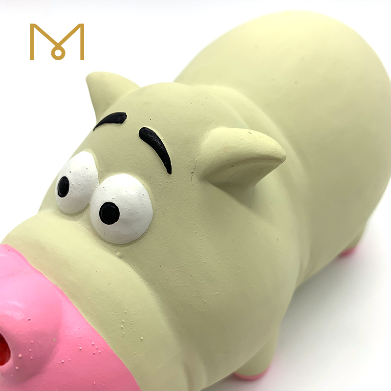 Latex Pig Chew Dog Toys Pink Wholesale Squeaky Natural Soft Rubber Pet Dog Toy 2pcs/Pack