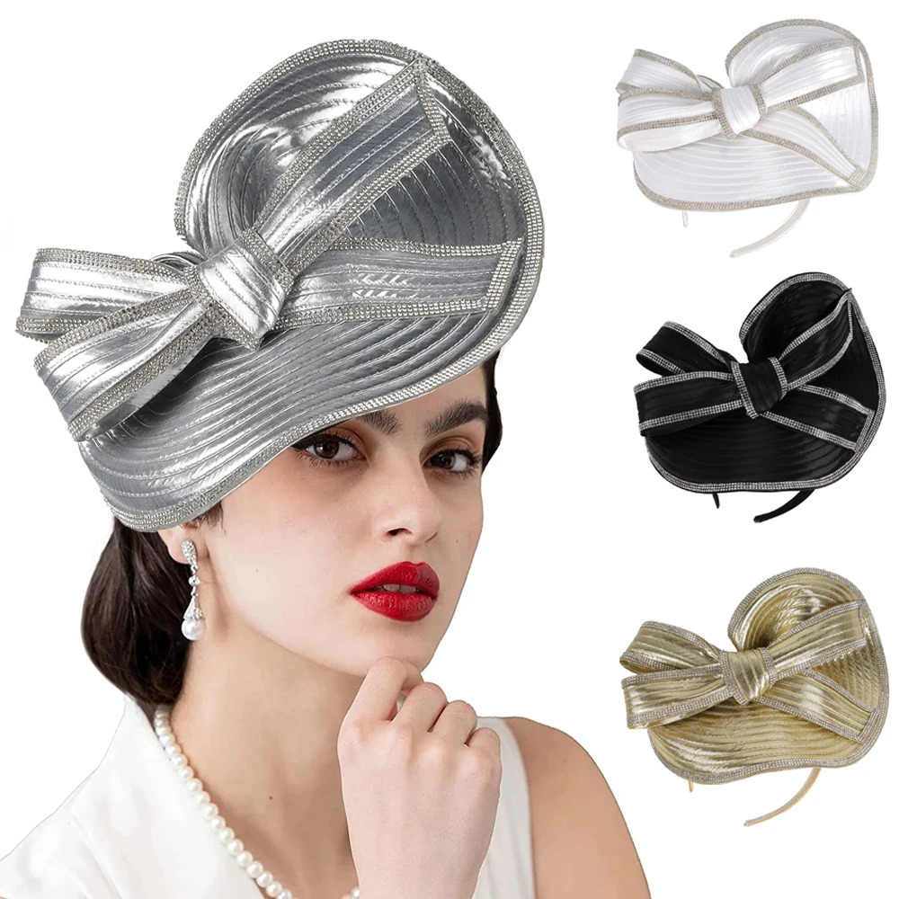 Donne Fascinatori Cappello Milinery Cappello Da Sposa Cappello Wide Brim Fedora Chiesa Accessori Per Capelli Della Chiesa Accessori Per Capelli 2506-image