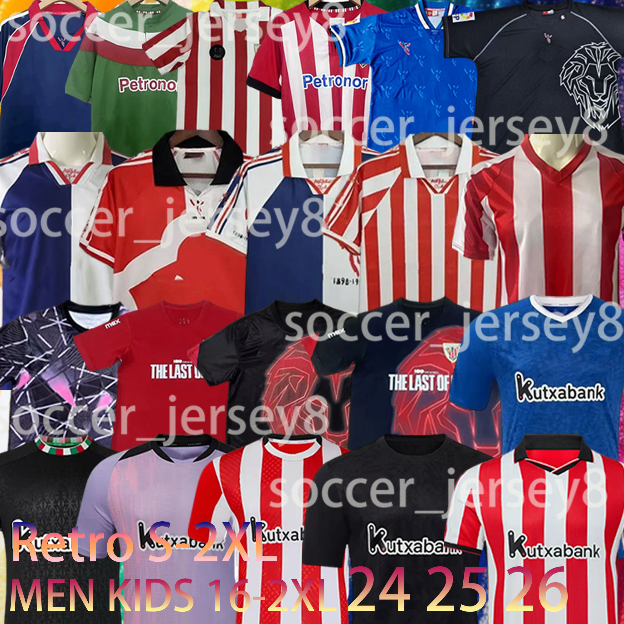 24 25 26 bilbao Soccer Jerseys retro 1984 1995 1997 99 2001 03 08 11 12 Centenary O.SANCET WILLIAMS JR GURUZETA J.GUERRERO Goalkeeper 2025 2026 Men Kids Kit Football Shirt