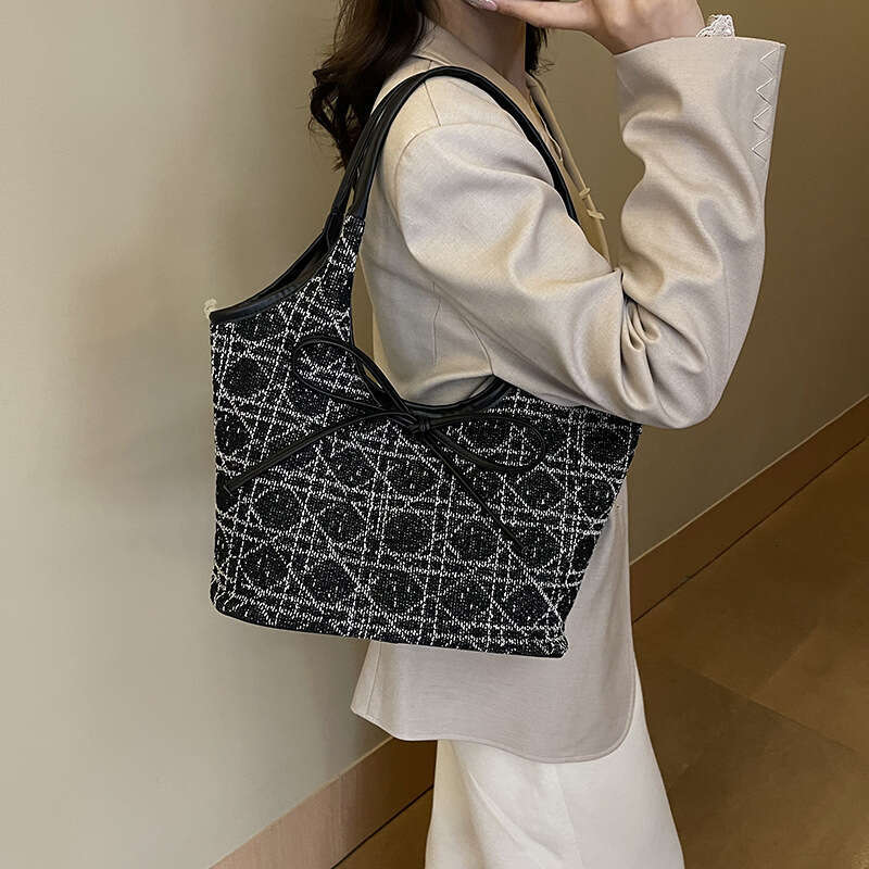 New Niche PU Tote For Women, Fashionable Strap Bowknot Handbag, Elegant Commuter Shoulder Underarm Bag