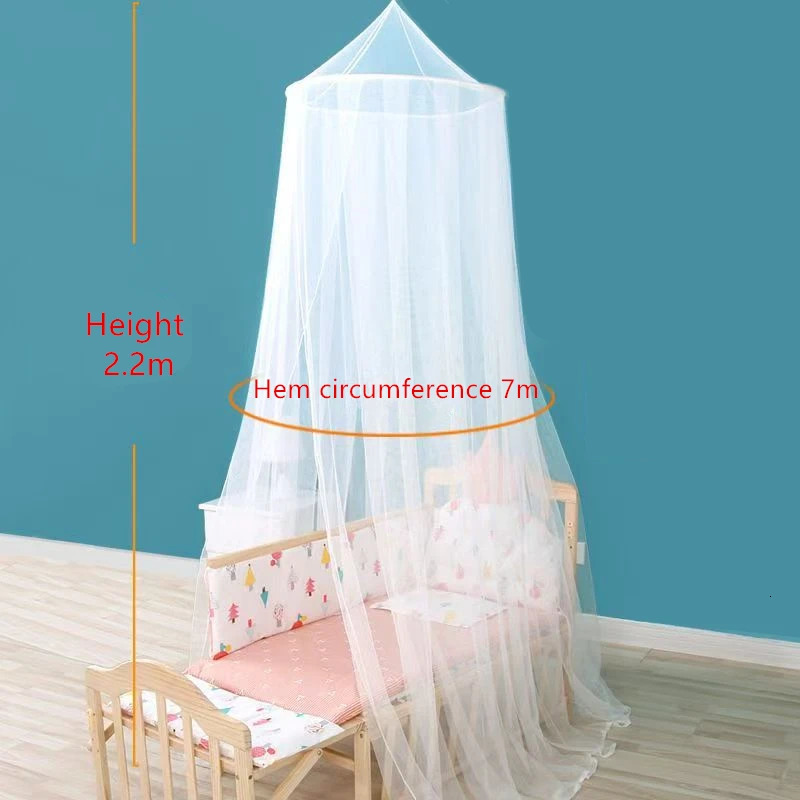 Baby Crib Hung Dome Mosquito Net with LED Light Princess Girls Fly Insect Hanging Tulle Curtains Canopy for Children Room 250604z