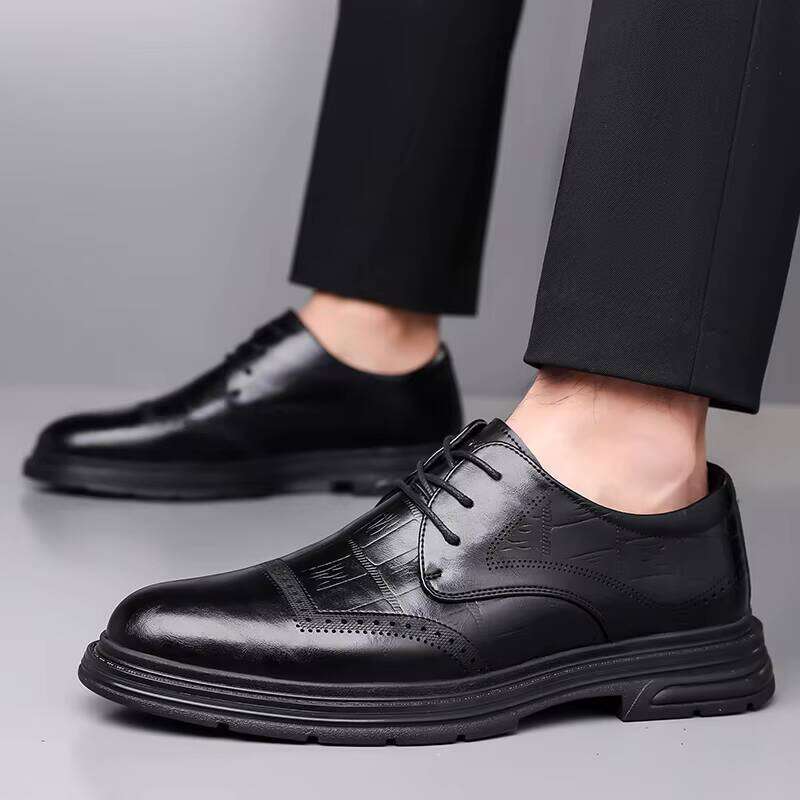 Hot selling New men casual leather with formal business men's lace up dress shoes