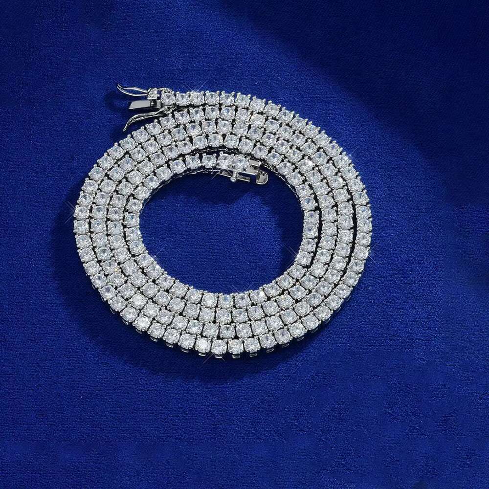 OACOCA S925 Silver Moissanite 3mm Tennis High Quality Chain Necklace and Bracelet