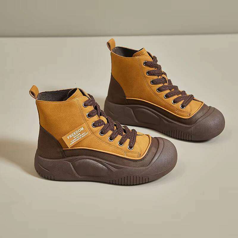 Small Tall Casual Winter Short Boots Thick Sole High Top Women Shoes Anti Slip