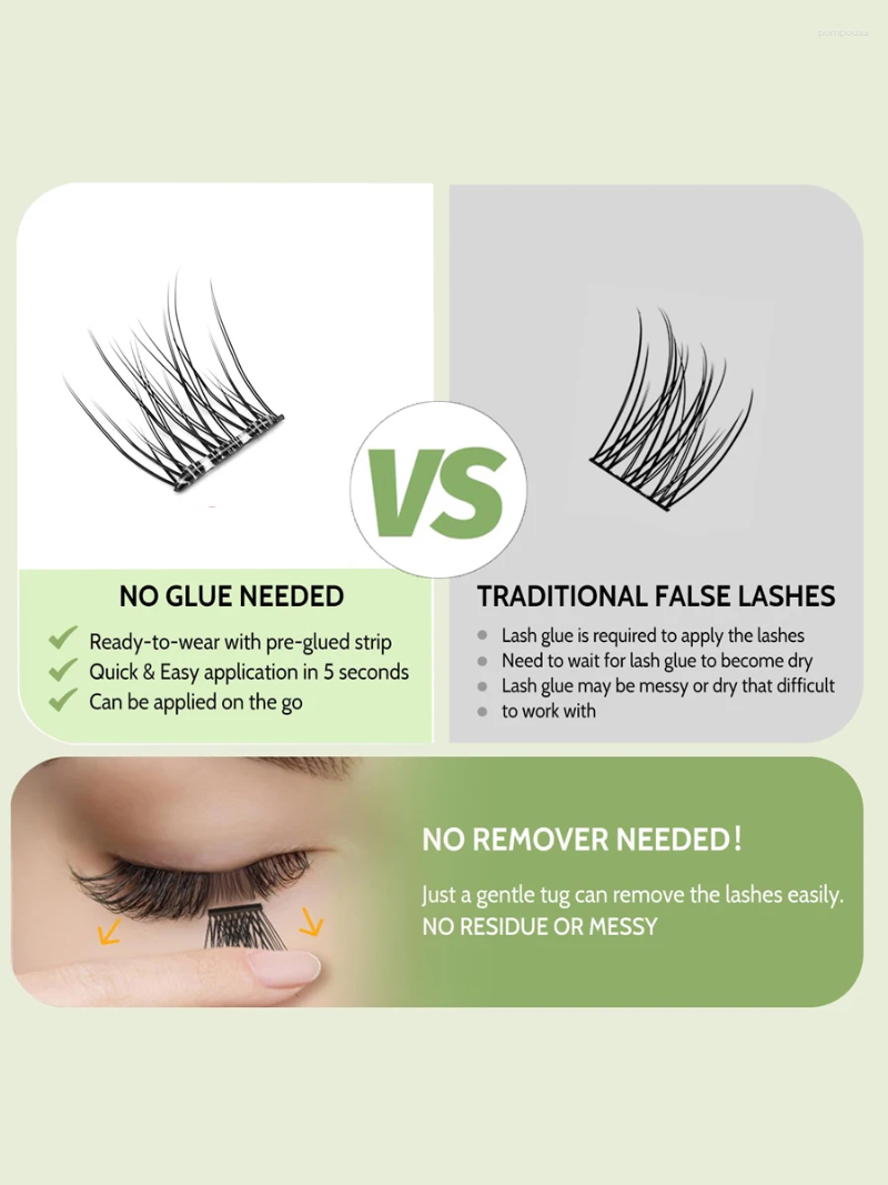 False Eyelashes QSTY-Mix Natural Lash Clusters Kit Extentions Korean Self Adhesive Easy Appy Press On Pre-glued Tech X250925