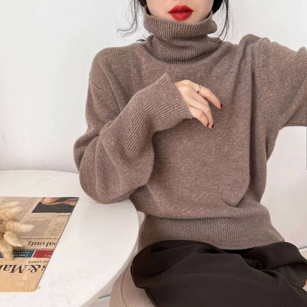 Women Jumper Female Pullover Long Sleeve Casual Turtleneck Autumn Winter Cashmere Sweater