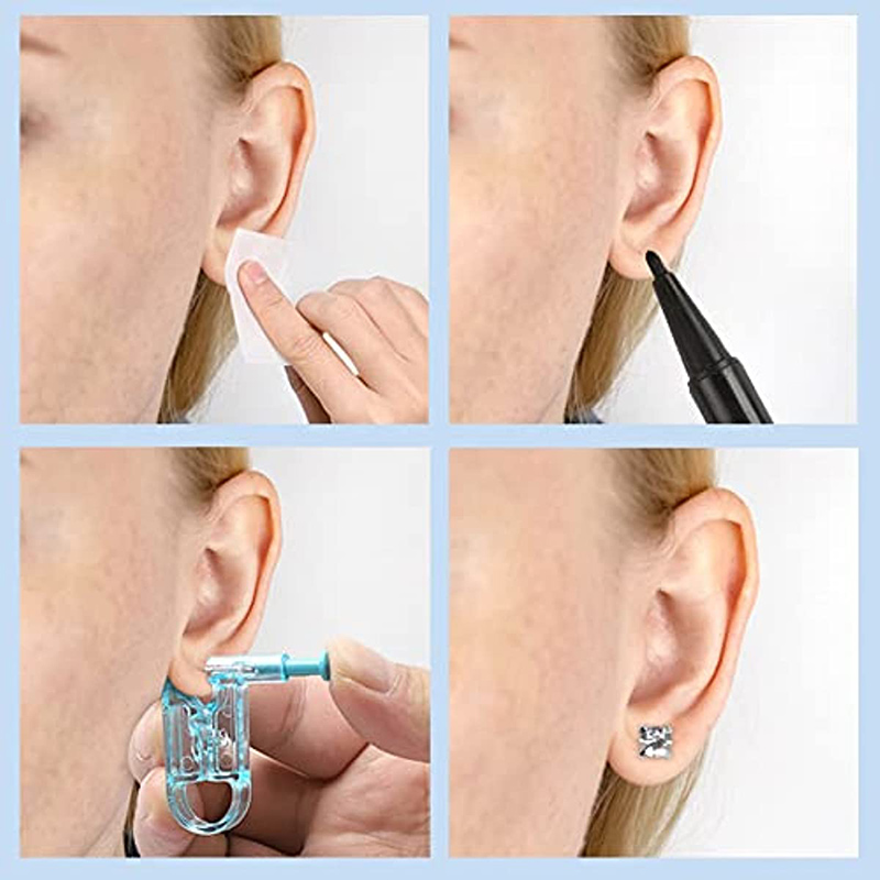 The first generation multi-color earring tool has a built-in 4mm head earring, which is fast easy to operate sterile not easily infected