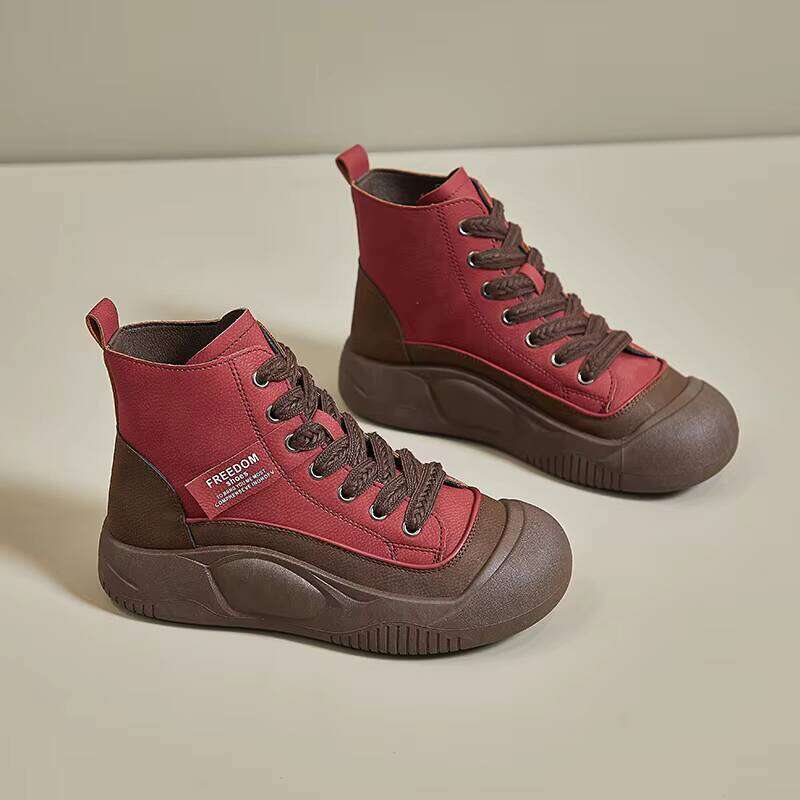 Small Tall Casual Winter Short Boots Thick Sole High Top Women Shoes Anti Slip