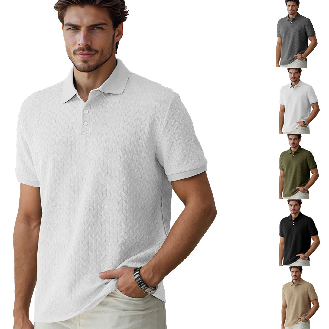Men's POLO shirts designer T-shirts high-end front panel fashion summer heavyweight jacquard design simple casual business loose POLO short sleev