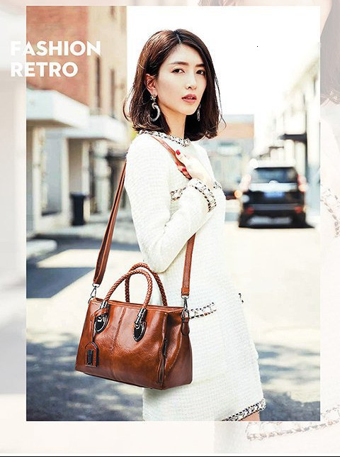 Free Shipping New Designer Bag For 2025 And Retro Women's Bag Trendy Foreign Oil Wax Leather Luxury Wallet Cross-border Handbag Shoulder One Piec