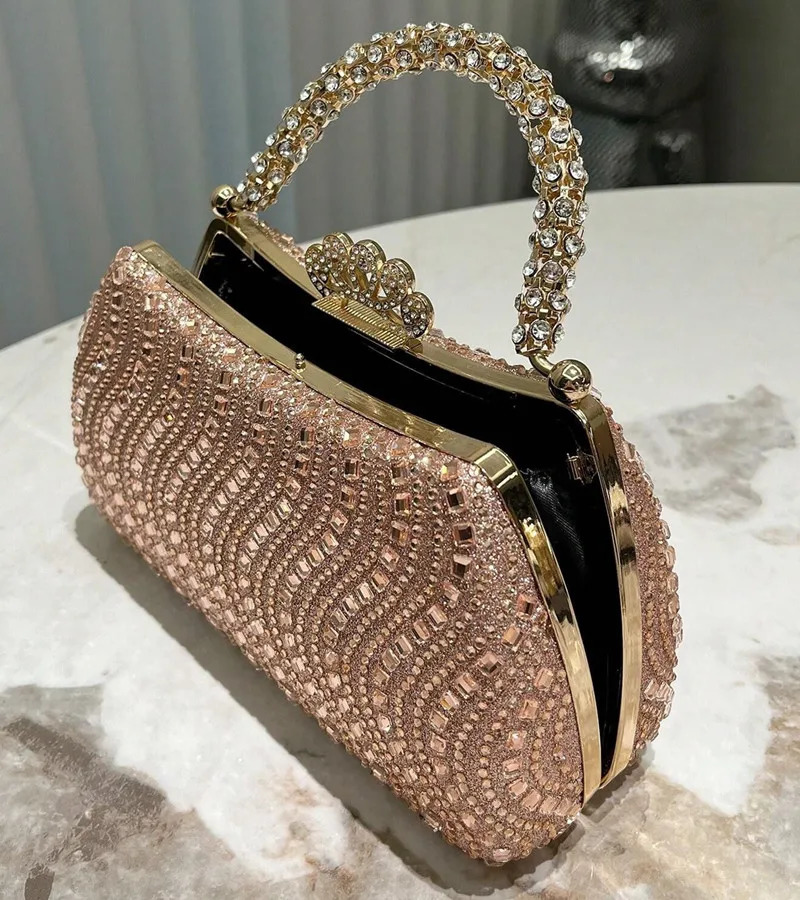 Fashion Diamonds Womens Handbags Full Rhinestone Party Clutch Bag Portable Tote Shoulder Messenger Bags 250606