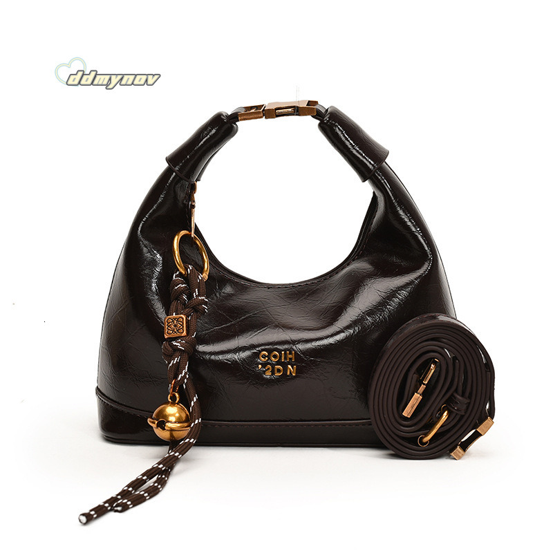 Oil Wax Leather Small for Women 2025 New Autumn Winter Versatile Crossbody High-end Commuter Handbag Dumpling Bag ddmynov